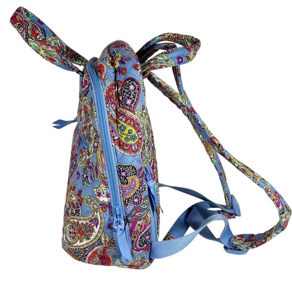 Vera Bradley Cotton Mini Totepack Backpack, Provence Paisley Blue Multicolor - Picture 2 of 10